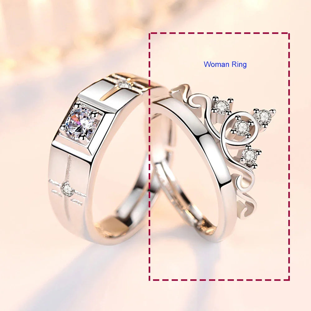 Anillos para Parejas Anillo Reina y Circonio mujer
