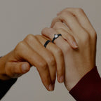 Anillos para Parejas Corazón Anillo Romántico y circonio negro