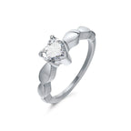 Anillos para Parejas Corazón Anillo Romántico y Circonio plata mujer