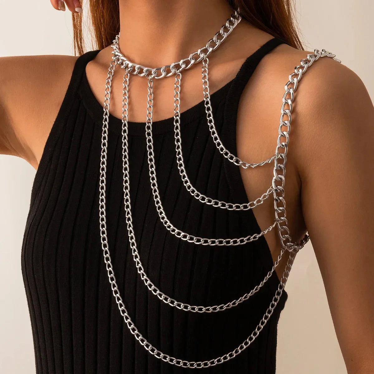 Joya de Hombro Cadena Mujer - Clavícula y Hombro plata