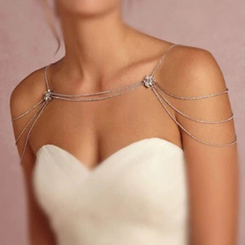 Joya de Hombro para Mujer - Cadena de Clavícula y Hombros en plata