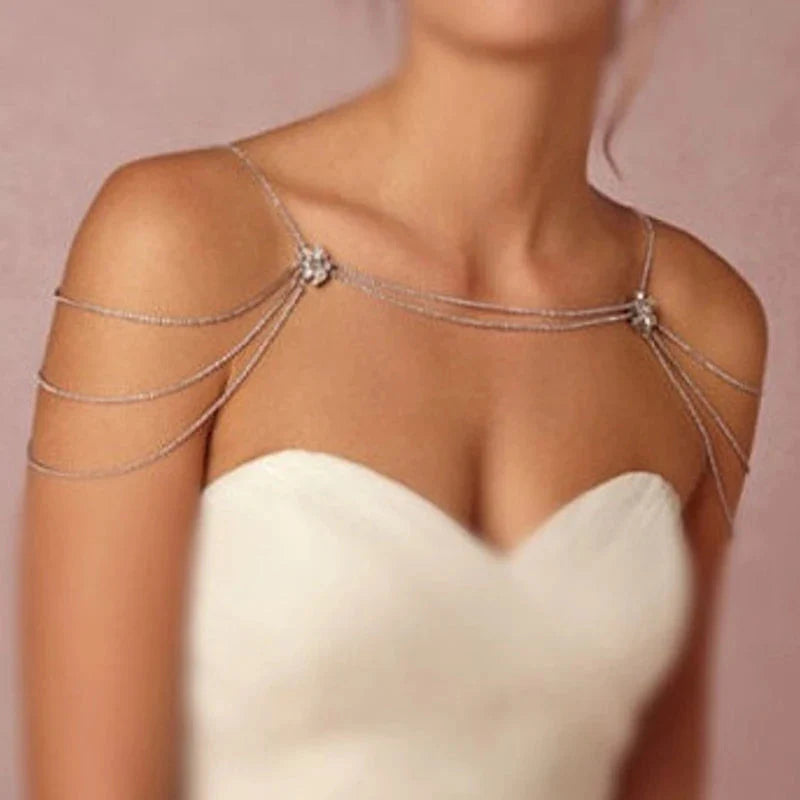 Joya de Hombro para Mujer - Cadena de Clavícula y Hombros en plata