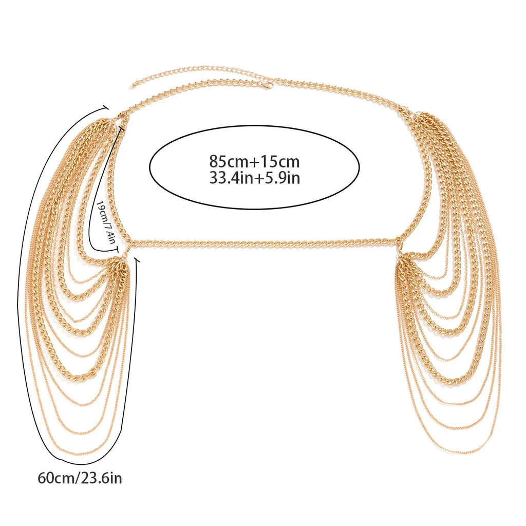 Joya de Hombro para Mujer - Clavícula y Cadena de Hombros en oro