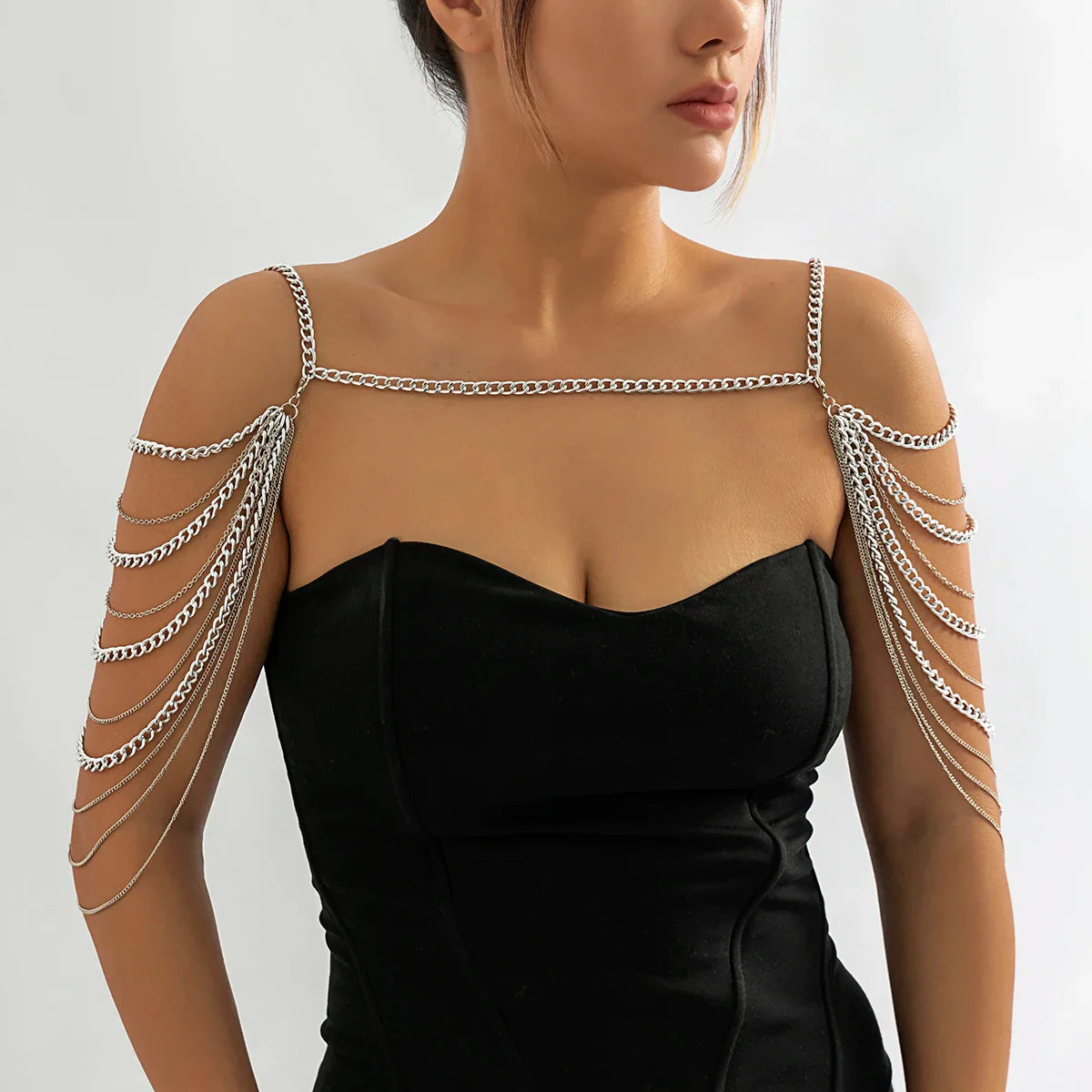 Joya de Hombro para Mujer - Clavícula y Cadena de Hombros en plata