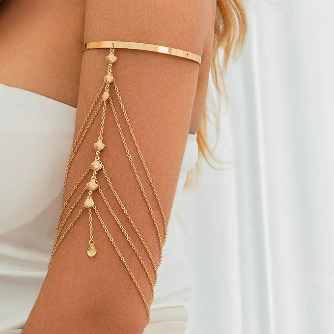 Joya para Bíceps y Brazalete de Brazo para Mujer - Adorno Elegante Cadena de Brazo de Oro