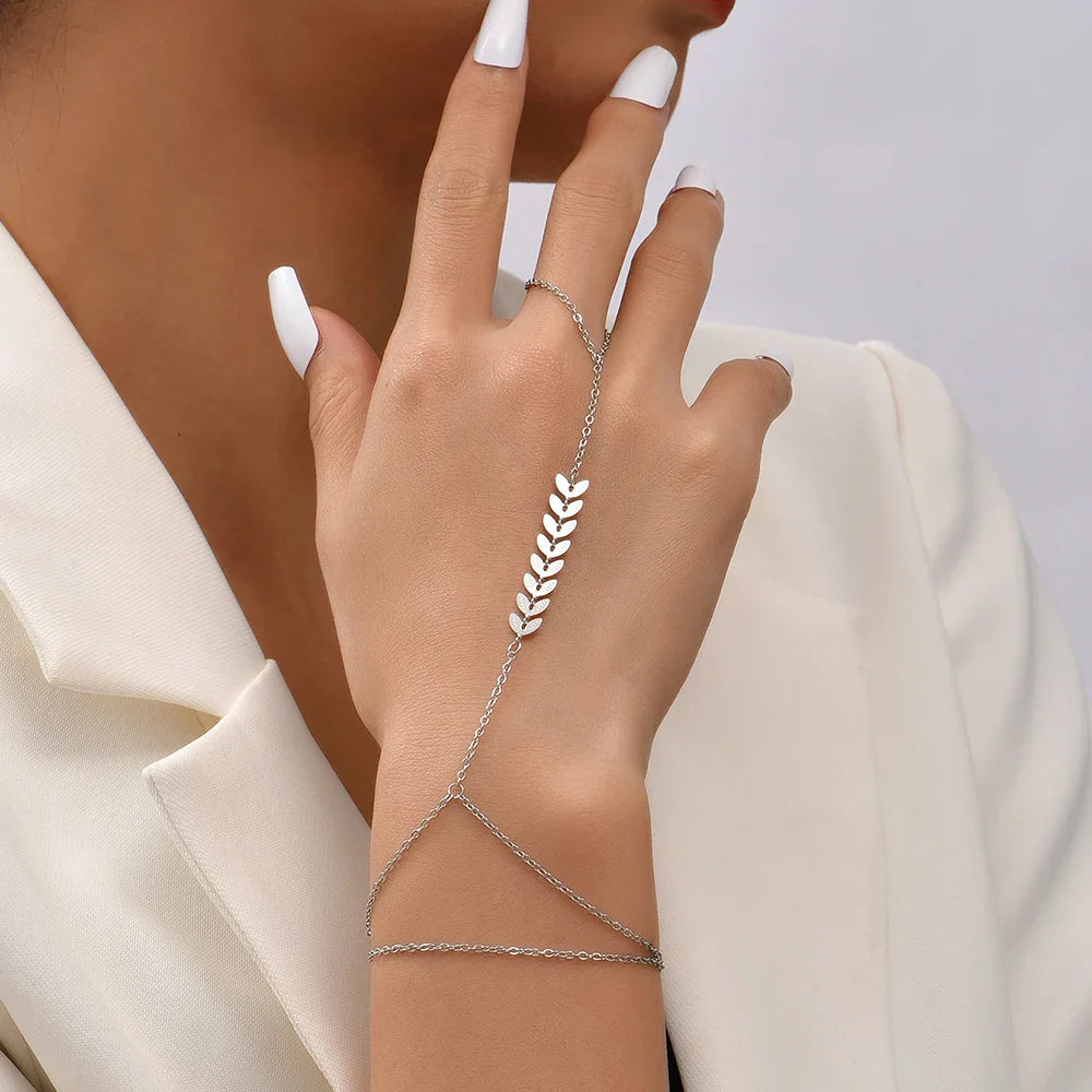 Bijou Femme Cadena Mano y Dedo Pulsera de Mano