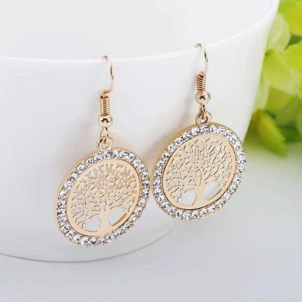 Arete Árbol de la Vida oro rosa