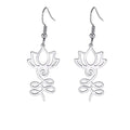 Arete Budista Flor de Loto en plata