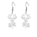 Arete Budista Flor de Loto en plata