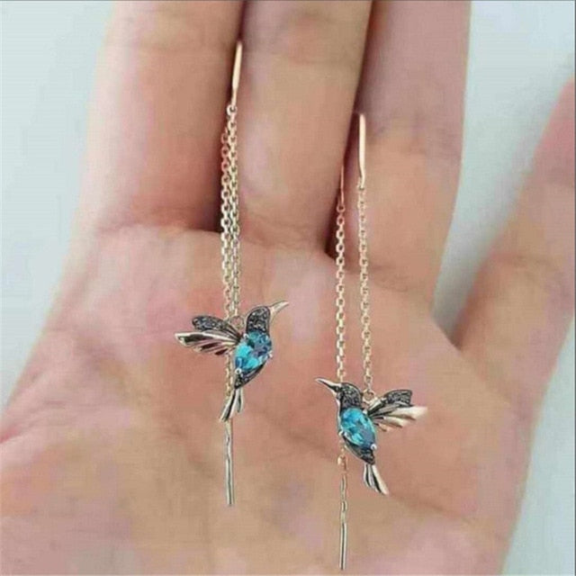 Arete Colibrí azul