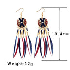 Arete Étnico Africano azul y rojo