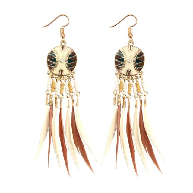 Arete Étnico Africano beige