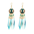 Arete Étnico Africano azul claro