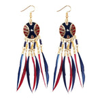 Arete Étnico Africano azul y rojo
