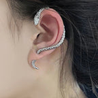 Arete Largo Serpiente de plata