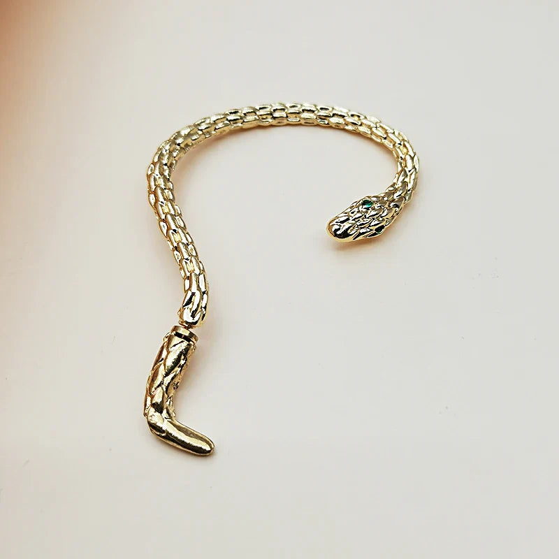 Arete Largo Serpiente de oro rosa