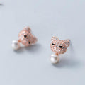 Arete de oso en oro rosa