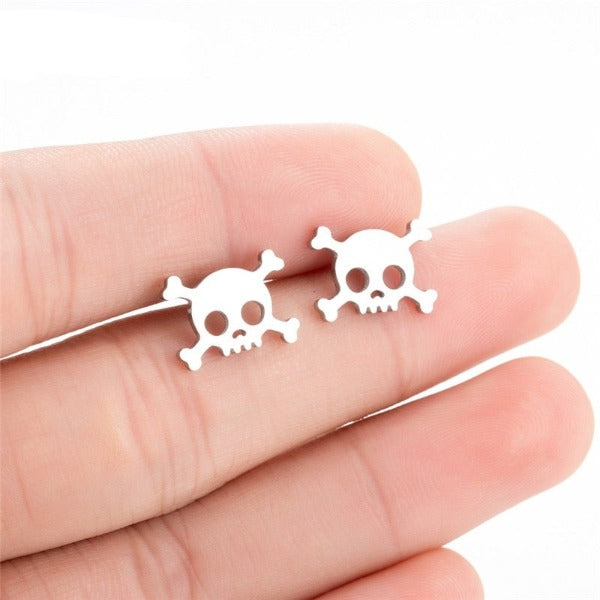 Arete Cabeza de Calavera (4 Colores) plata