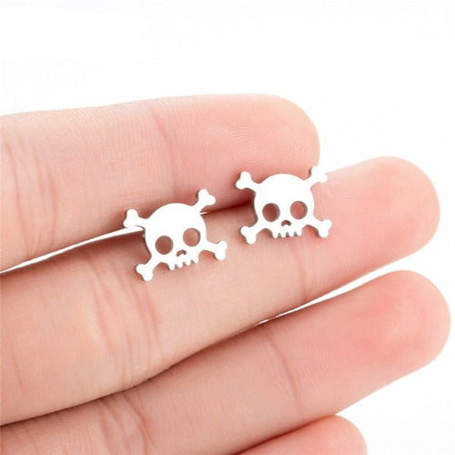Arete Cabeza de Calavera (4 Colores) plata