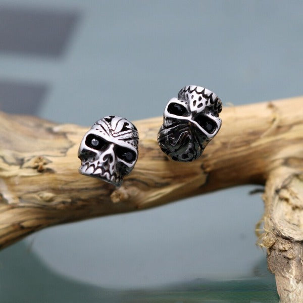Arete Cabeza de Calavera de Plata