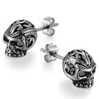 Arete Cabeza de Calavera de Plata