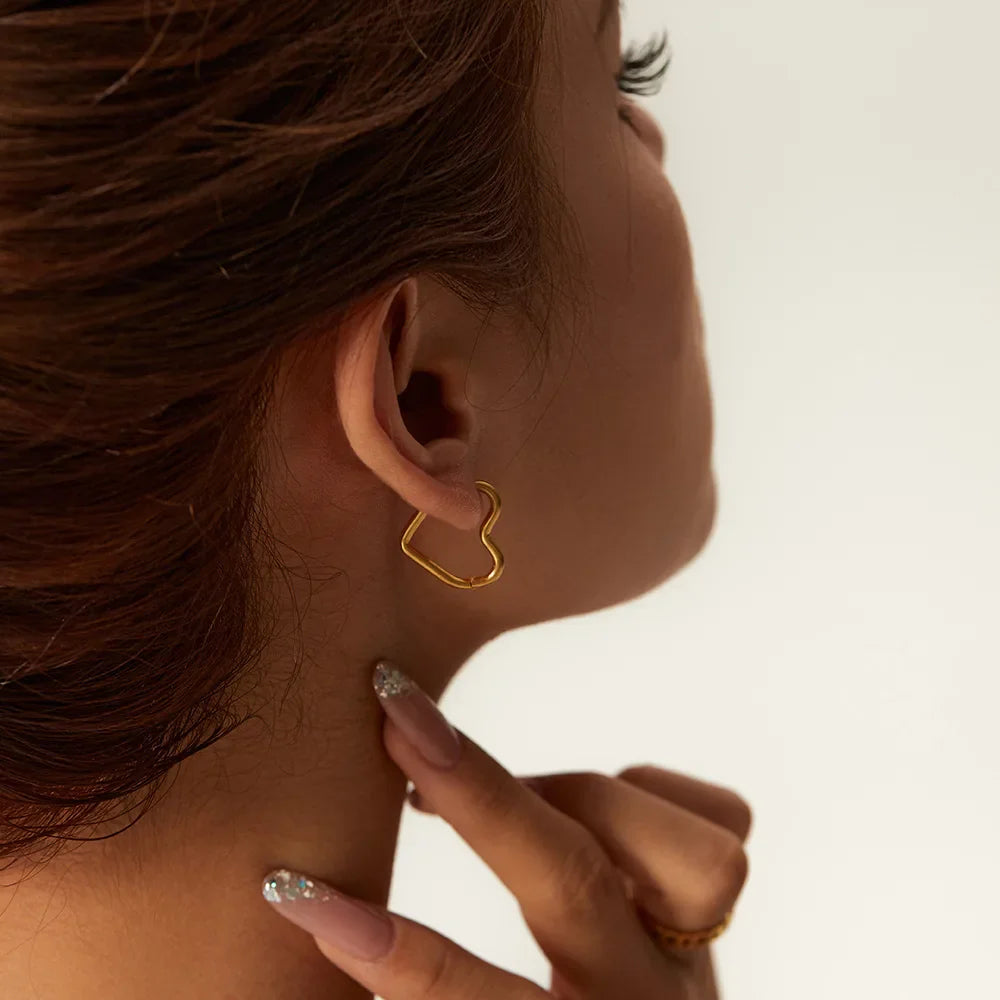 Aretes de Aro Corazón Oro para Mujer oro