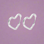 Aretes de Aro Corazón Oro para Mujer plata