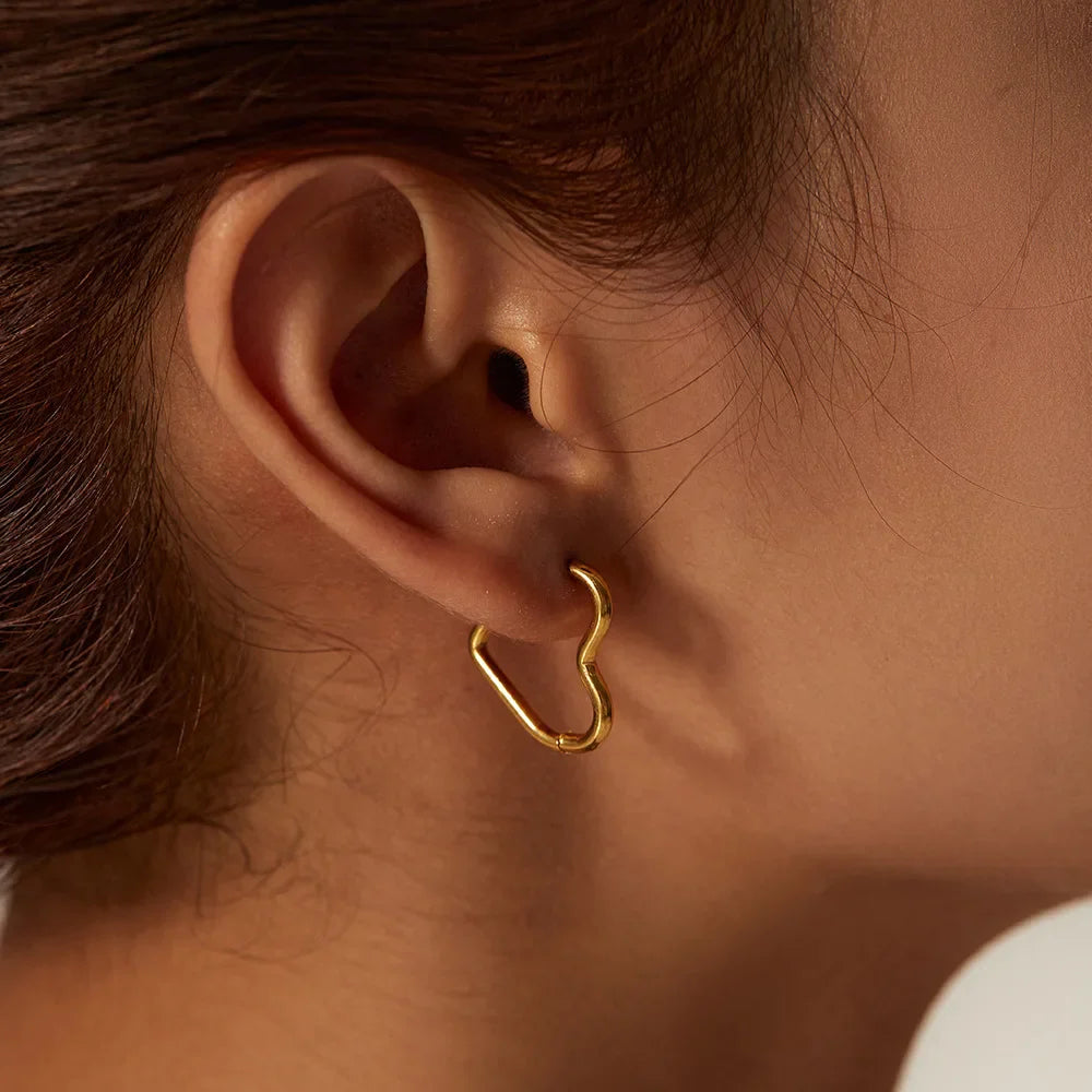 Aretes de Aro Corazón Oro para Mujer oro