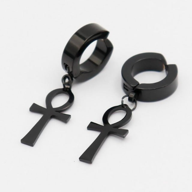 Aretes Ankh negros