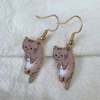 Aretes Gato Cute marrón