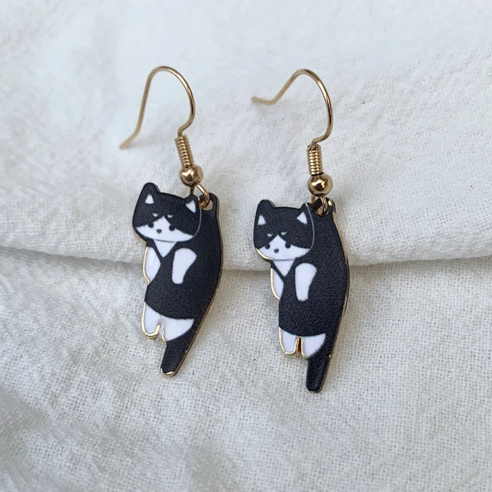 Aretes Gato Cute negro