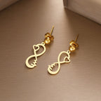 Aretes Infinito Corazón oro