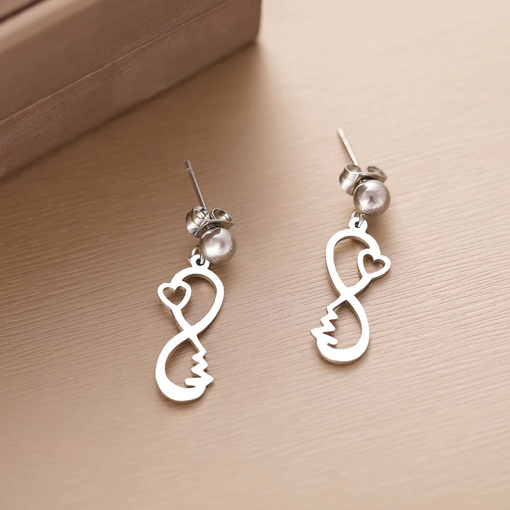 Aretes Infinito Corazón plata