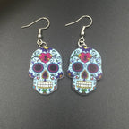 Aretes Calavera Mexicana azul