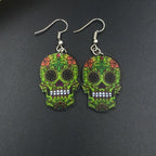 Aretes Calavera Mexicana verde