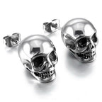 Aretes de Calavera con Strass plateado