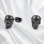 Aretes de Calavera con Strass negro