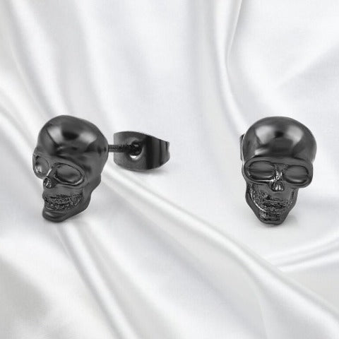 Aretes de Calavera con Strass negro