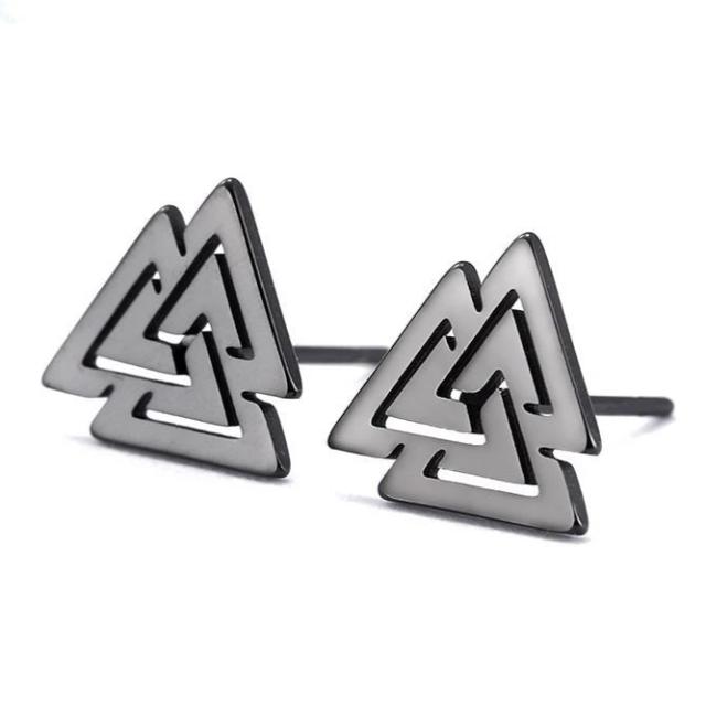 Aretes Viking para Hombre plateado