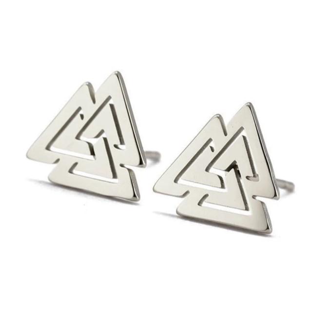 Aretes Viking para Hombre plateado