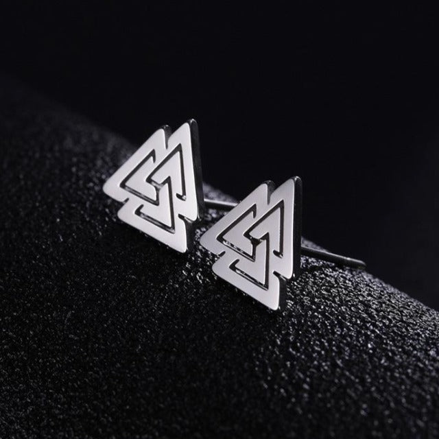 Aretes Viking para Hombre plateado