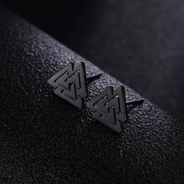 Aretes Viking para Hombre negro