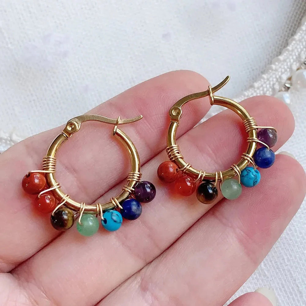 Aretes Aros 7 Chakras para Mujer