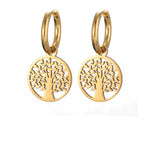 Pendientes de Aro Colgantes Árbol de la Vida oro