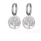 Pendientes de Aro Colgantes Árbol de la Vida plata