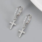 Aretes con Cruz Oro & Plata plata