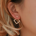 Aretes Cuadrados de Oro para Mujer