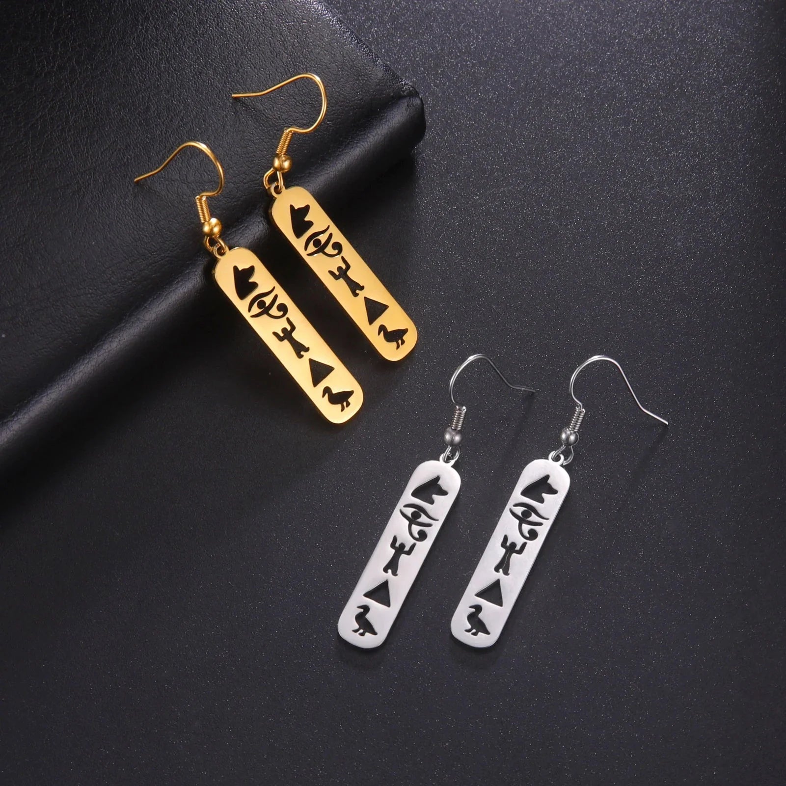 Aretes Cartuchos Jeroglíficos Egipto 