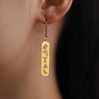 Aretes Cartuchos Jeroglíficos Egipto oro estilo B