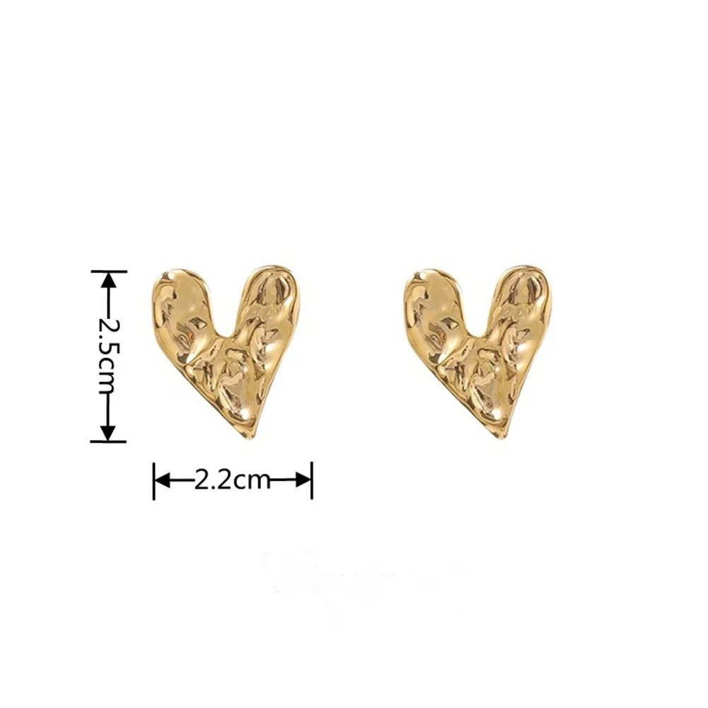 Aretes de Botón Corazón